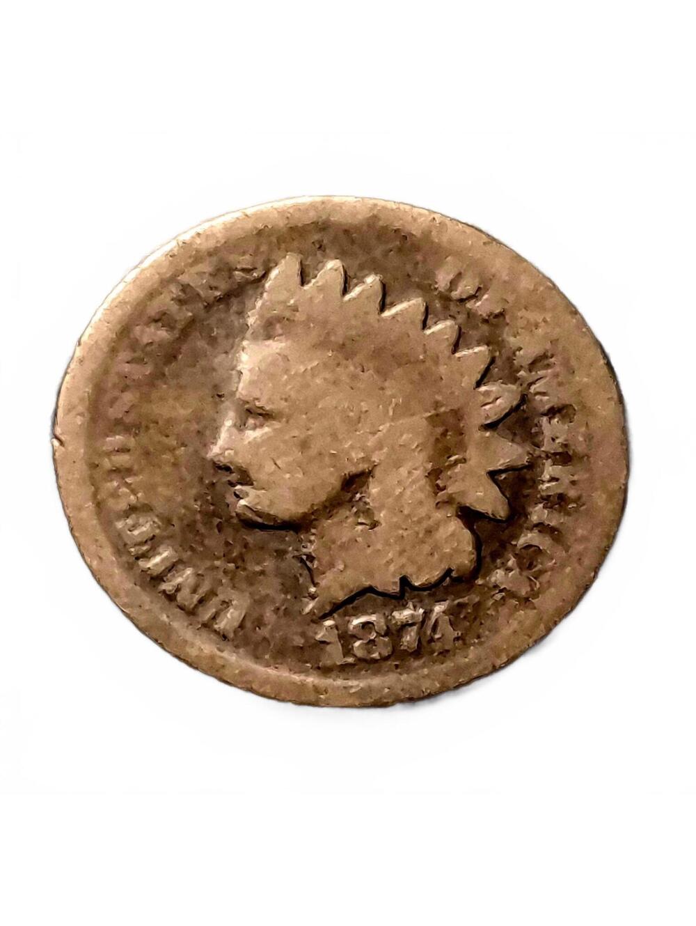 1874 Indian Head Penny # 266